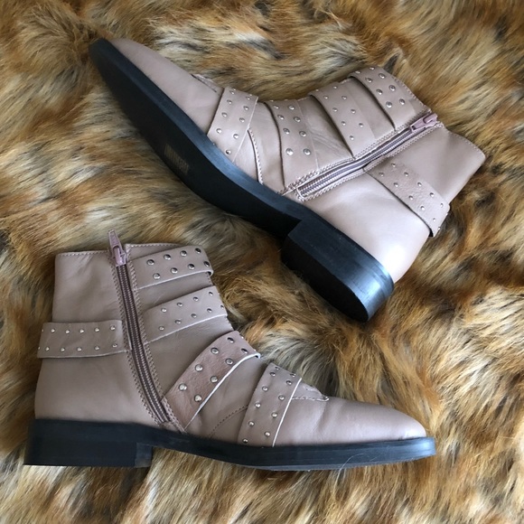 NWOT Topshop Amy Studded Tank Ankle Boots - Picture 4 of 8